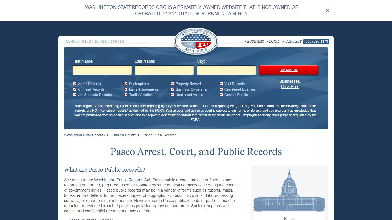 Pasco Arrest and Public Records | Washington.StateRecords.org